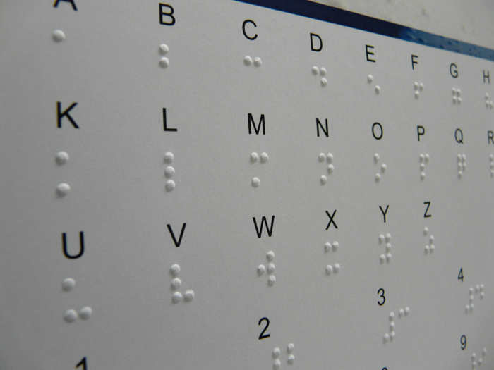 Braille Label Showing Braille Alphabet